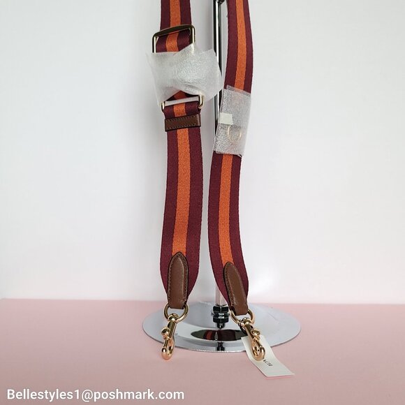 COACH Strap in Webbing Fabric with Dog-Leash Clip- Wine multi⭐ - Picture 7 of 14